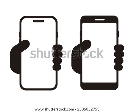 smart phone cell mobile icon black set 