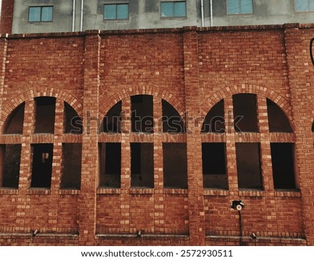 Similar – Image, Stock Photo Reddish exterior facade of the New Museum in the direction of Bodestr. in light and shadow