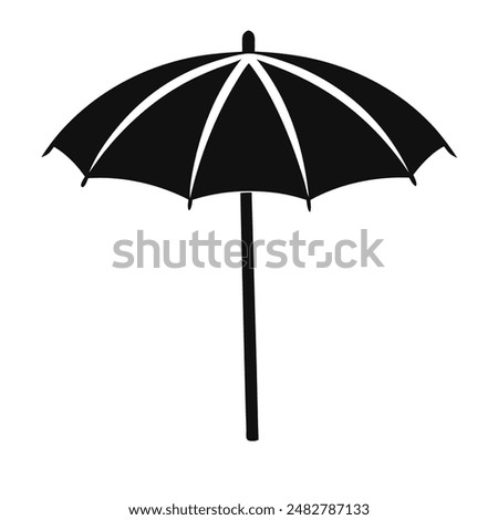 Silhouette beach umbrella vector illustration isolated on white background