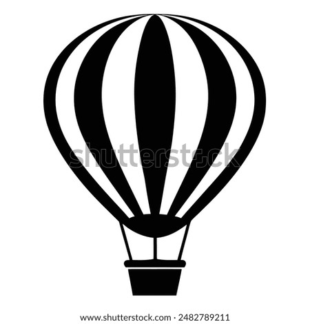 Silhouette hot air balloon vector illustration on white background