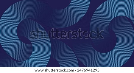 Abstract blue background with blue glowing diagonal geometric lines. Modern shiny blue rounded rectangle lines pattern. Minimalist graphic design. Futuristic technology concept