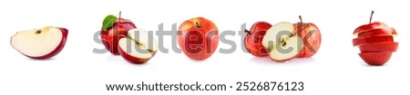 Similar – Image, Stock Photo Half apple in row with whole apples