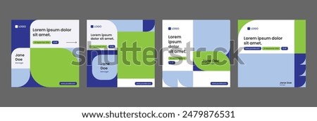 instagram webinar social media template banner slider carousel post online seminar web summit business flat templates navy blue green color flat modern minimal poster square size design background