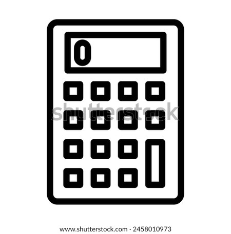 Calculator Vector Line Icon Design