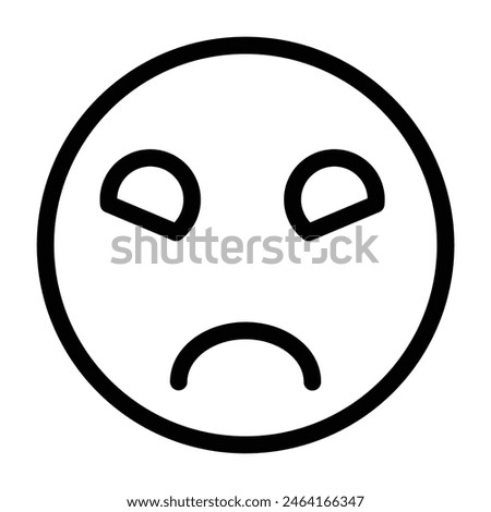 emoji mood off Vector Line Icon Design