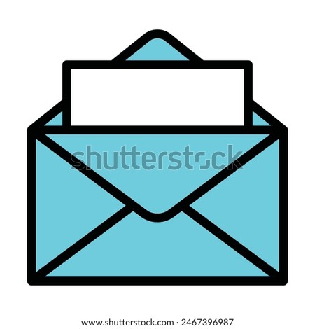Open Envelope Line Filled Icon Design