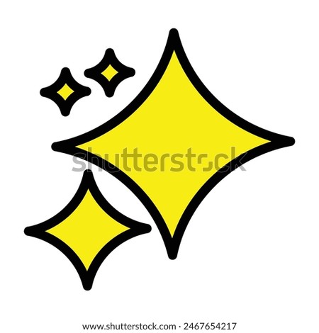 emoji Diamond stars Vector Line Filled Icon Design