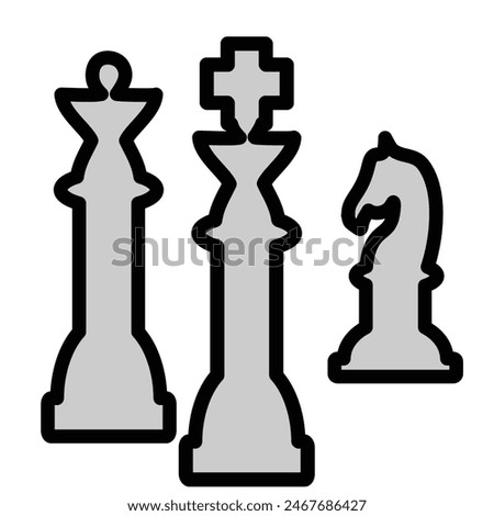 chess Vector Line Filled Icon Design