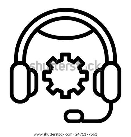 Headset Vector Line Icon Design