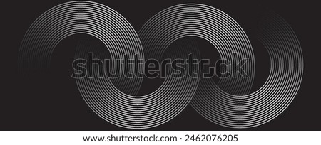 White geometric abstract background overlapping layers on bright space with line effect decoration. Circle style concept modern graphic design element