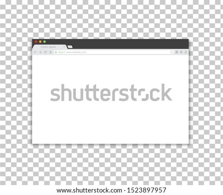 	
Web Simple Browser window white, transparent background, flat. Simple browser window, flat vector.