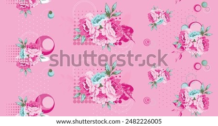 Fabric printing patterns, garment patterns. Roses, leaves, colors.Polka dot. Roller printing. Printed on the fabric in the rotary screen printing machine. Maximum is 16 to 18 color.  3D printing.