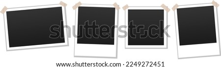 Empty photo card frames. Mockup for design. Vector illustration on isolated white background.
