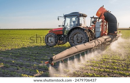 Similar – Foto Bild Traktor auf Feld in Abendsonne