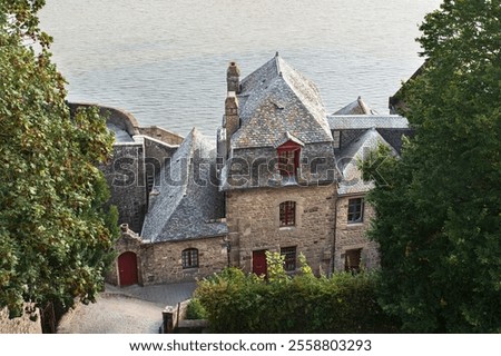 Image, Stock Photo Bay of Mont Saint-Michel trampled by salt meadows sheep, Brittany, France