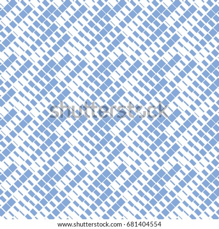 Abstract seamless pattern with geometric shapes. Blue background. Irregular texture