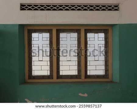 Image, Stock Photo Old, green shutters made of wood