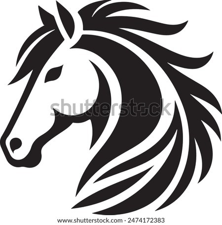 horse head black silhouette style vector illustration art 