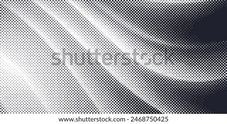 Dotted gradient halftone background. Horizontal seamless dotted pattern in pop art style. Abstract modern stylish texture. Fade gradient black and white half tone background. Vector illustration.