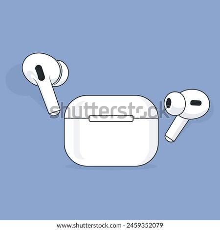 Wireless Airpods pro white magsafe headphone symbol modern simple vector icon illustration