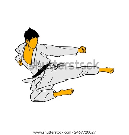 Man of karate vector art