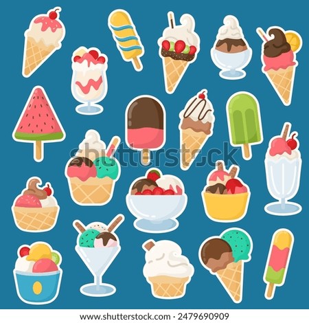 Various and delicious ice cream