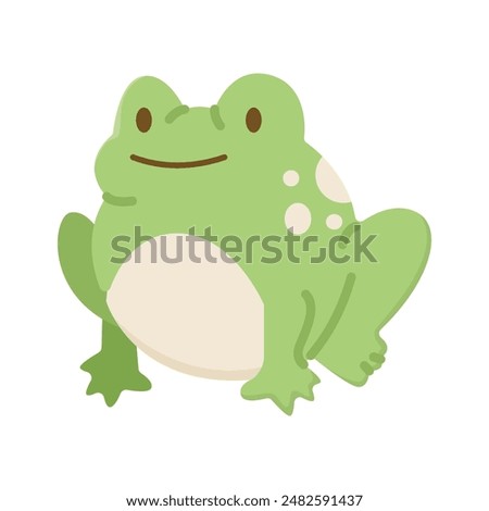 Cute little baby green frog