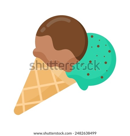 Delicious double scoop ice cream cone