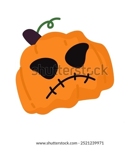 Pumpkin with pout expression for Jack o Lantern