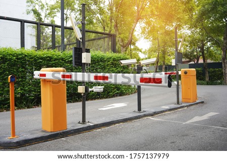 Automatic Barrier Gate , Security system for building and car entrance vehicle barrier                                      ストックフォト © 