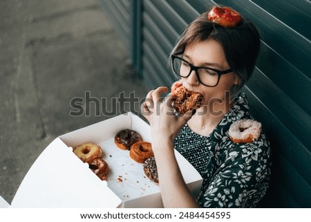 Similar – Image, Stock Photo woman covering herself with her hands