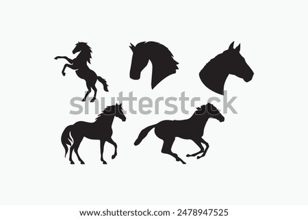 Horse silhouette vector style with white background 