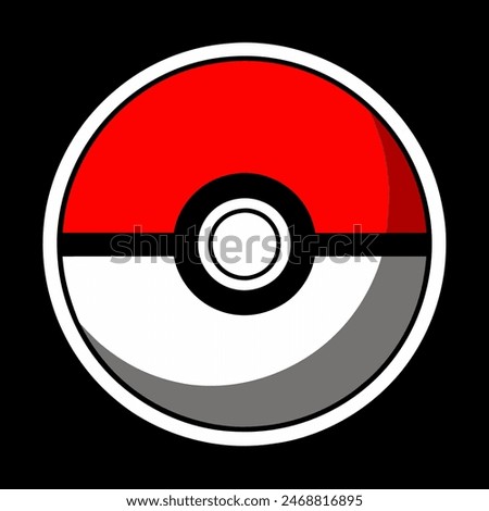 A red, white, and gray Pokemon ball on a black background