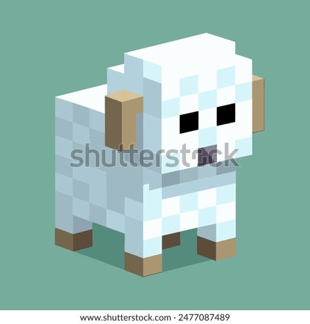 Minecraft sheep on green background with Tree, Rectangle, Font, Art, Graphics