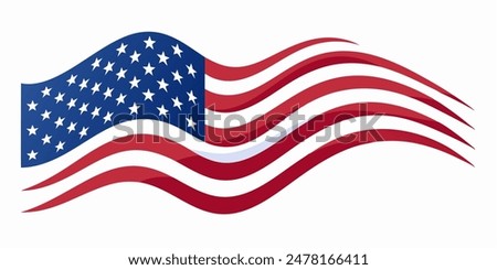 A vibrant illustration of the American flag, ideal for patriotic themes and celebrations