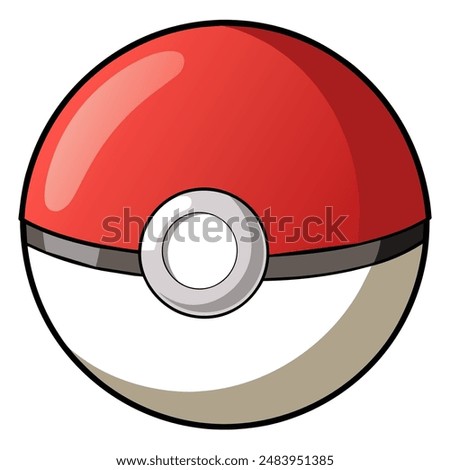 A red, white, and gray Pokemon ball on a black background