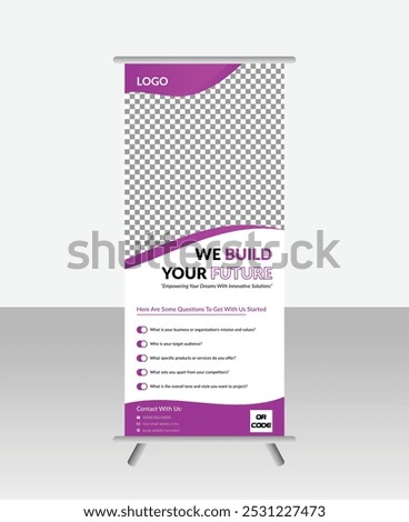 Corporate rollup banner template, advertisement, pull up, vector illustration, business flyer, display banner for your corporate business