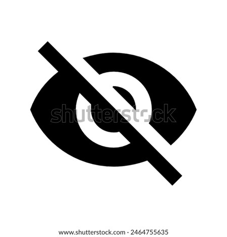 Turn visibility off button icon vector design in eps 10