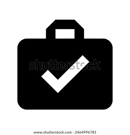 Briefcase with tick inside icon vector design in eps 10