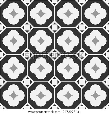 seamless pattern sino portuguese gray flower1