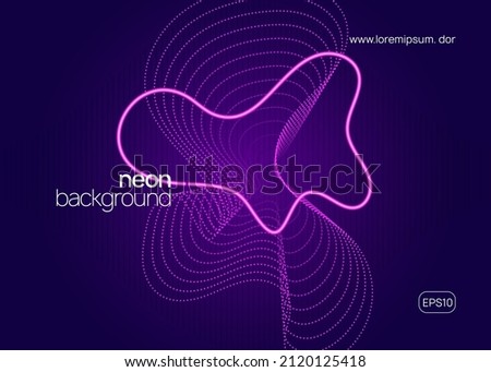 Trance party. Dynamic fluid shape and line. Wavy discotheque cover template. Neon trance party flyer. Electro dance music. Electronic sound. Club dj poster. Techno fest event. Stock fotó © 