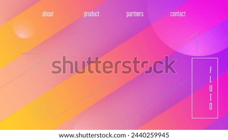 Abstract Banner. Wavy Summer Poster. Purple Rainbow Pattern. Vector Screen. Retro Geometric Elements. Horizontal Page. Round Landing Page. Blue Abstract Banner