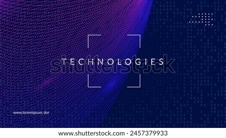 Quantum Background. Science vector: digits of the future. Partial cover of a network banner. Analytical patterns for mobile security. Artificial Background.