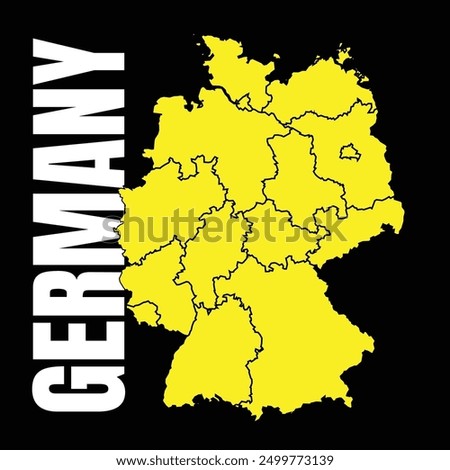 Complete map of Germany and all its federal states. Complete design from real cartographic data.