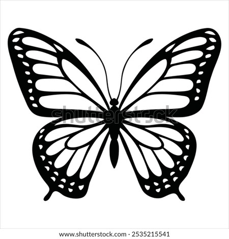 Butterfly silhouette vector illustration art design. Silhouette Butterflies Isolated. insects butterfly outline, tattoo, coloring, vector logo icon set on a white background. Butterfly icon.