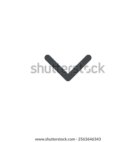 Angle down arrow icon vector