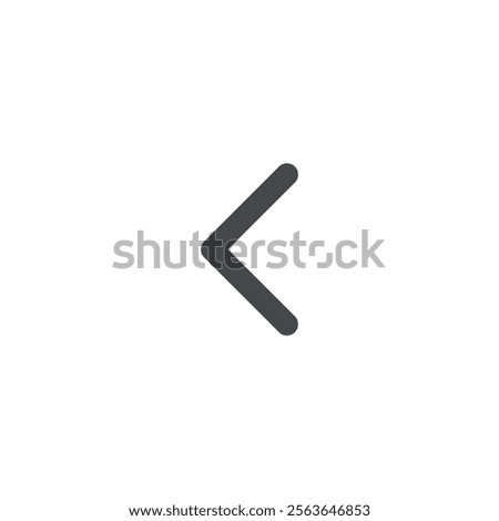 Angle left arrow icon vector