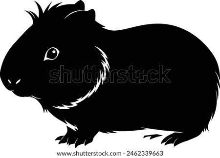 A guinea pig silhouette black vector artwork illustration