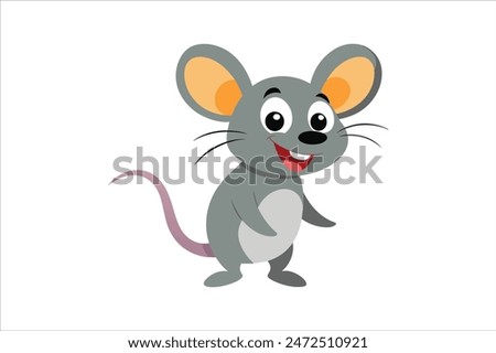 A charming mouse cartoon brought to life in a vibrant vector art illustration. This delightful design captures the playful essence of the mouse with crisp lines and vivid colors.