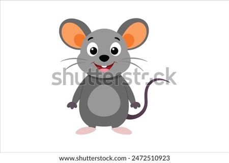 A charming mouse cartoon brought to life in a vibrant vector art illustration. This delightful design captures the playful essence of the mouse with crisp lines and vivid colors.